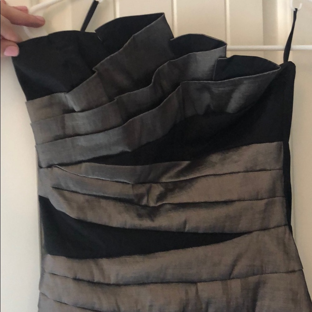 JESSICA MCCLINTOCK BLACK AND GOLD STRAPLESS DRESS - Picture 5 of 6